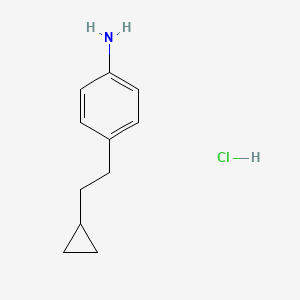 molecular formula C11H16ClN B1470145 4-(2-Cyclopropylethyl)aniline hydrochloride CAS No. 1236764-23-0