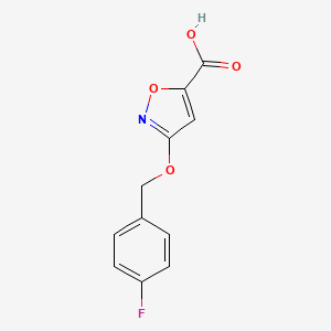 molecular formula C11H8FNO4 B1470168 3-[(4-Fluorobenzyl)oxy]isoxazole-5-carboxylic acid CAS No. 1428234-22-3