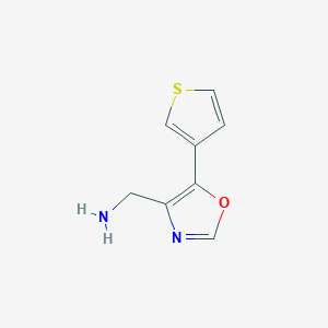 molecular formula C8H8N2OS B1470180 [5-(Thiophen-3-yl)-1,3-oxazol-4-yl]methanamine CAS No. 1500301-05-2
