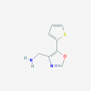 molecular formula C8H8N2OS B1470182 [5-(Thiophen-2-yl)-1,3-oxazol-4-yl]methanamine CAS No. 1531780-67-2
