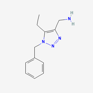 molecular formula C12H16N4 B1470196 (1-benzyl-5-ethyl-1H-1,2,3-triazol-4-yl)methanamine CAS No. 1267786-38-8