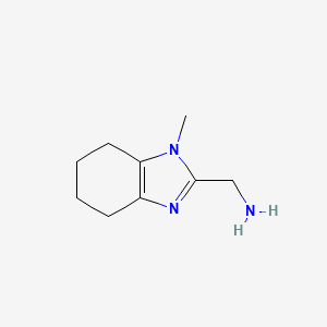 molecular formula C9H15N3 B1470203 (1-methyl-4,5,6,7-tetrahydro-1H-1,3-benzodiazol-2-yl)methanamine CAS No. 933751-15-6