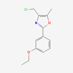 molecular formula C13H14ClNO2 B1470206 4-(Chloromethyl)-2-(3-ethoxyphenyl)-5-methyloxazole CAS No. 1226117-84-5
