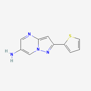 molecular formula C10H8N4S B1470209 2-(噻吩-2-基)吡唑并[1,5-a]嘧啶-6-胺 CAS No. 1495331-16-2