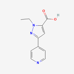 molecular formula C11H11N3O2 B1470211 1-乙基-3-(吡啶-4-基)-1H-吡唑-5-羧酸 CAS No. 1483335-08-5