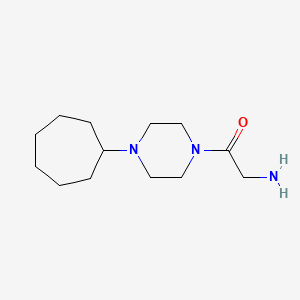 molecular formula C13H25N3O B1470214 2-氨基-1-(4-环庚基哌嗪-1-基)乙烷-1-酮 CAS No. 1267167-47-4