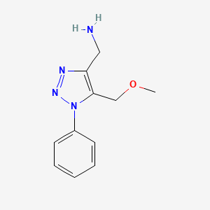 molecular formula C11H14N4O B1470220 (5-(methoxymethyl)-1-phenyl-1H-1,2,3-triazol-4-yl)methanamine CAS No. 1266839-06-8