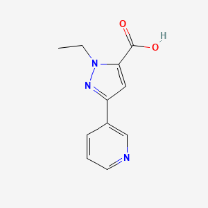 molecular formula C11H11N3O2 B1470222 1-ethyl-3-(pyridin-3-yl)-1H-pyrazole-5-carboxylic acid CAS No. 1496356-27-4
