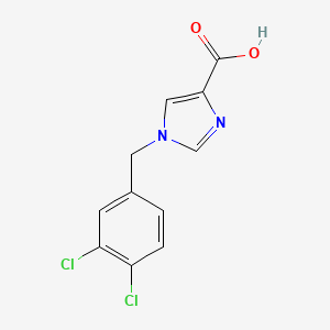 molecular formula C11H8Cl2N2O2 B1470225 1-[(3,4-二氯苯基)甲基]-1H-咪唑-4-羧酸 CAS No. 1369066-17-0