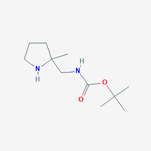 molecular formula C11H22N2O2 B1470229 叔丁基 N-[(2-甲基吡咯烷-2-基)甲基]氨基甲酸酯 CAS No. 1205749-10-5