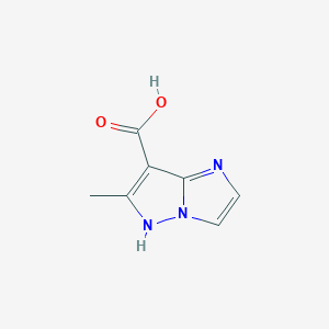 molecular formula C7H7N3O2 B1470233 6-methyl-1H-imidazo[1,2-b]pyrazole-7-carboxylic acid CAS No. 1367947-94-1