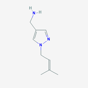 molecular formula C9H15N3 B1470235 [1-(3-methylbut-2-en-1-yl)-1H-pyrazol-4-yl]methanamine CAS No. 1517579-66-6