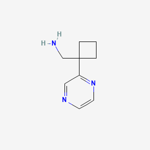 molecular formula C9H13N3 B1470256 (1-(Pyrazin-2-yl)cyclobutyl)methanamine CAS No. 1524243-53-5