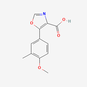 molecular formula C12H11NO4 B1470260 5-(4-Methoxy-3-methylphenyl)oxazole-4-carboxylic acid CAS No. 1492175-36-6