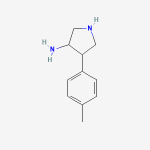 molecular formula C11H16N2 B1470278 4-(p-Tolyl)pyrrolidin-3-amine CAS No. 1780262-93-2