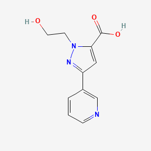 molecular formula C11H11N3O3 B1470280 1-(2-hydroxyethyl)-3-(pyridin-3-yl)-1H-pyrazole-5-carboxylic acid CAS No. 1501862-27-6