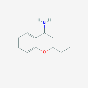 molecular formula C12H17NO B1470282 2-(propan-2-yl)-3,4-dihydro-2H-1-benzopyran-4-amine CAS No. 70505-91-8