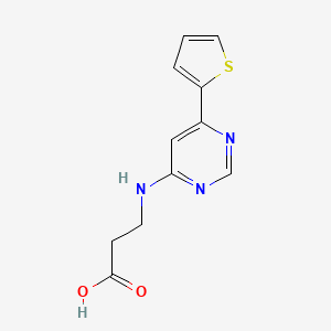 molecular formula C11H11N3O2S B1470287 3-{[6-(Thiophen-2-yl)pyrimidin-4-yl]amino}propanoic acid CAS No. 1492185-54-2