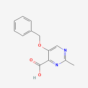 molecular formula C13H12N2O3 B1470315 5-(苄氧基)-2-甲基嘧啶-4-羧酸 CAS No. 1784139-02-1