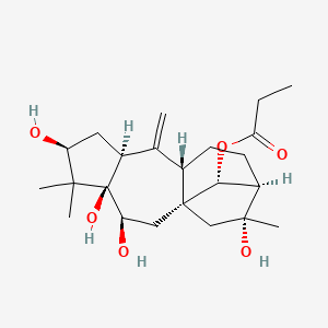 [(1S,3R,4R,6S,8S,10S,13R,14R,16R)-3,4,6,14-Tetrahydroxy-5,5,14-trimethyl-9-methylidene-16-tetracyclo[11.2.1.01,10.04,8]hexadecanyl] propanoate