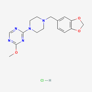 s-Triazine, 2-methoxy-4-(4-piperonyl-1-piperazinyl)-, monohydrochloride