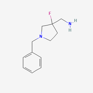 molecular formula C12H17FN2 B1470325 (1-ベンジル-3-フルオロピロリジン-3-イル)メタナミン CAS No. 109416-62-8