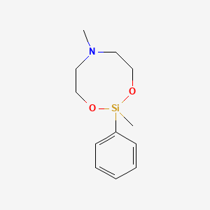 molecular formula C12H19NO2Si B14703251 2,6-Dimethyl-2-phenyl-1,3-dioxa-6-aza-2-silacyclooctane CAS No. 18052-33-0