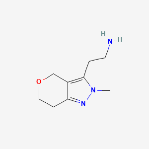 2-(2-Methyl-2,4,6,7-tetrahydropyrano[4,3-c]pyrazol-3-yl)ethan-1-amine