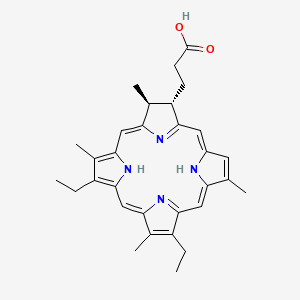 molecular formula C31H36N4O2 B14703265 3-[(2S,3S)-8,13-Diethyl-3,7,12,17-tetramethyl-2,3-dihydroporphyrin-2-yl]propanoic acid CAS No. 26791-77-5