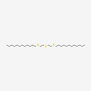 molecular formula C28H58S3 B14703335 1-[(2-{[2-(Dodecylsulfanyl)ethyl]sulfanyl}ethyl)sulfanyl]dodecane CAS No. 25054-70-0