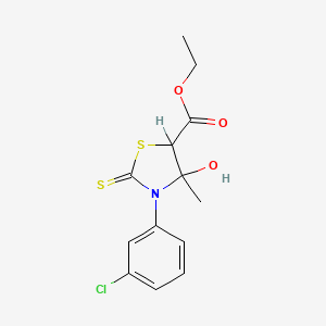 3-(m-Chlorophenyl)-4-hydroxy-4-methyl-2-thioxo-5-thiazolidinecarboxylic acid ethyl ester