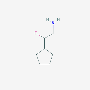 molecular formula C7H14FN B1470355 2-Cyclopentyl-2-fluoroethan-1-amine CAS No. 1557628-21-3