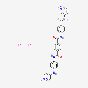 Pyridinium, 1-methyl-3-(p-(p-((p-((1-methylpyridinium-4-yl)amino)phenyl)carbamoyl)benzamido)benzamido)-, diiodide