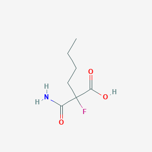 molecular formula C7H12FNO3 B14703632 2-Carbamoyl-2-fluorohexanoic acid CAS No. 18283-37-9