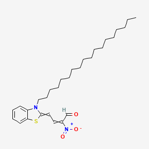 2-Nitro-4-(3-octadecyl-1,3-benzothiazol-2(3H)-ylidene)but-2-enal