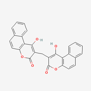 molecular formula C27H16O6 B14703702 2,2'-Methylenebis(1-hydroxy-3H-naphtho[2,1-b]pyran-3-one) CAS No. 18386-10-2