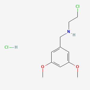 molecular formula C11H17Cl2NO2 B14703712 2-chloro-N-[(3,5-dimethoxyphenyl)methyl]ethanamine;hydrochloride CAS No. 15257-71-3