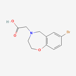 molecular formula C11H12BrNO3 B1470373 2-(7-Bromo-2,3,4,5-tetrahydro-1,4-benzoxazepin-4-yl)acetic acid CAS No. 1783308-55-3