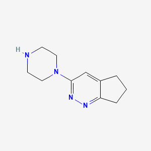 molecular formula C11H16N4 B1470379 3-(piperazin-1-yl)-6,7-dihydro-5H-cyclopenta[c]pyridazine CAS No. 1556266-27-3