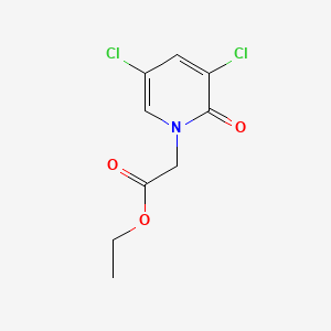 molecular formula C9H9Cl2NO3 B14703795 1(2H)-Pyridineacetic acid, 3,5-dichloro-2-oxo-, ethyl ester CAS No. 25177-50-8