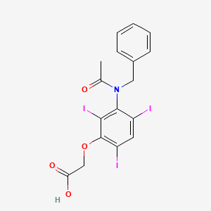 molecular formula C17H14I3NO4 B14703833 Acetic acid, (3-(N-benzylacetamido)-2,4,6-triiodophenoxy)- CAS No. 24340-12-3