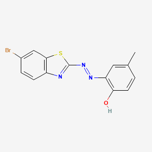 molecular formula C14H10BrN3OS B14703862 6-[2-(6-Bromo-1,3-benzothiazol-2-yl)hydrazinylidene]-4-methylcyclohexa-2,4-dien-1-one CAS No. 14607-06-8