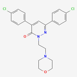 molecular formula C22H21Cl2N3O2 B14703863 3(2H)-Pyridazinone, 4,6-bis(p-chlorophenyl)-2-(2-morpholinoethyl)- CAS No. 23338-52-5