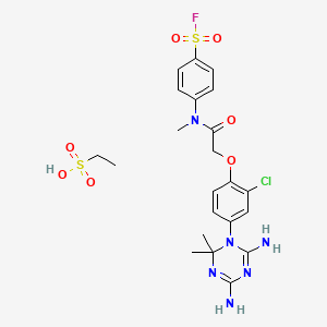 4-[[2-[2-Chloro-4-(4,6-diamino-2,2-dimethyl-1,3,5-triazin-1-yl)phenoxy]acetyl]-methylamino]benzenesulfonyl fluoride;ethanesulfonic acid