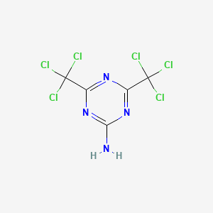 molecular formula C5H2Cl6N4 B14703896 1,3,5-Triazin-2-amine, 4,6-bis(trichloromethyl)- CAS No. 20376-31-2