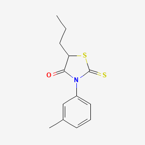 molecular formula C13H15NOS2 B14703921 5-Propyl-3-(m-tolyl)rhodanine CAS No. 23522-40-9