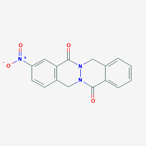 molecular formula C16H11N3O4 B14703939 Phthalazino[2,3-b]phthalazine-5,12(7H,14H)-dione, 3-nitro- CAS No. 21721-38-0