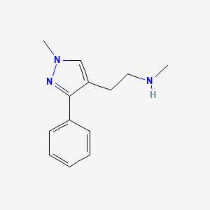 N-methyl-2-(1-methyl-3-phenyl-1H-pyrazol-4-yl)ethan-1-amine