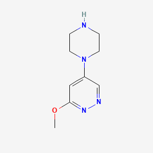 molecular formula C9H14N4O B1470399 3-Methoxy-5-(piperazin-1-yl)pyridazine CAS No. 1780104-00-8