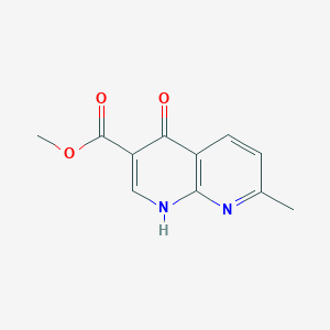 molecular formula C11H10N2O3 B14703998 Methyl 7-methyl-4-oxo-1,4-dihydro-1,8-naphthyridine-3-carboxylate CAS No. 24362-48-9